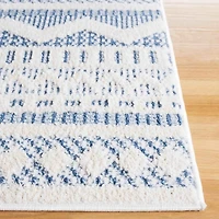Blue & White Mira Bohemian Runner, 2x8