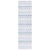Blue & White Mira Bohemian Runner, 2x8