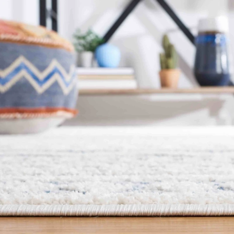 Blue & White Mira Bohemian Area Rug