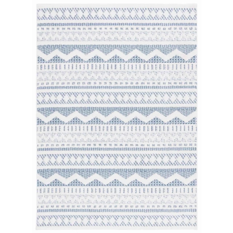 Blue & White Mira Bohemian Area Rug