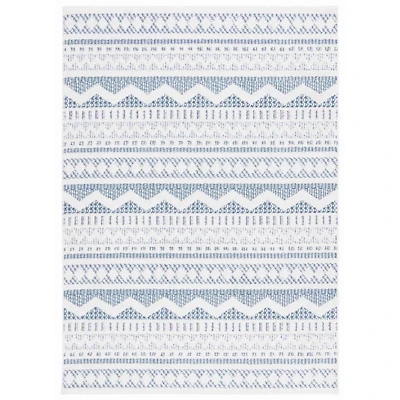 Blue & White Mira Bohemian Area Rug
