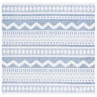 Blue & White Mira Bohemian Square Rug, 6x6