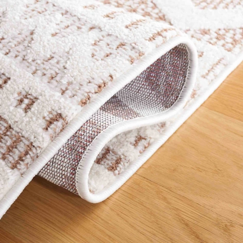 Taupe & White Mira Bohemian Runner, 2x8