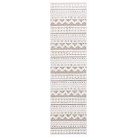 Taupe & White Mira Bohemian Runner, 2x8