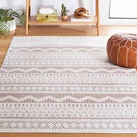 Taupe & White Mira Bohemian Area Rug