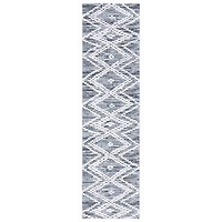 Charcoal & White Bohemian Diamond Runner, 2x8