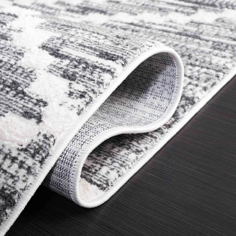 Charcoal & White Bohemian Diamond Area Rug