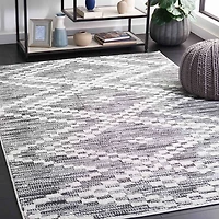 Charcoal & White Bohemian Diamond Area Rug