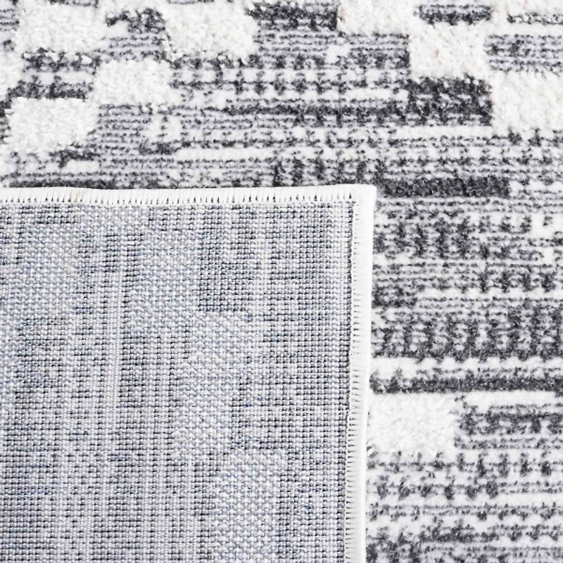 Charcoal & White Bohemian Diamond Area Rug