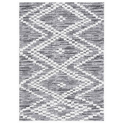 Charcoal & White Bohemian Diamond Area Rug