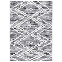 Charcoal & White Bohemian Diamond Area Rug