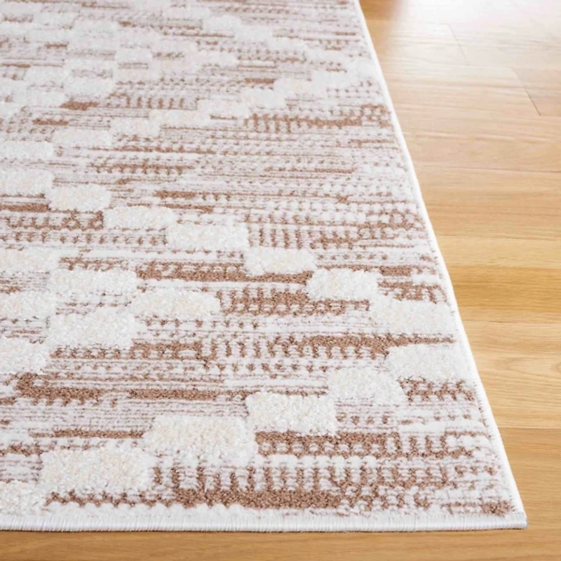Taupe & White Bohemian Diamond Runner, 2x8