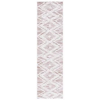 Taupe & White Bohemian Diamond Runner, 2x8