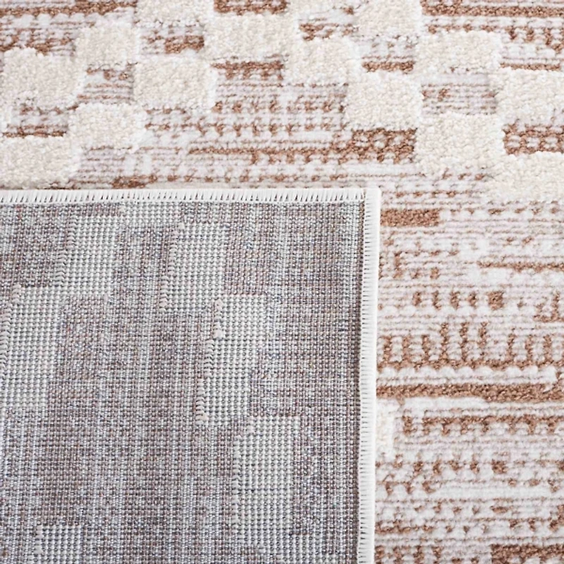 Taupe & White Bohemian Diamond Area Rug
