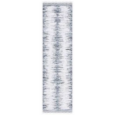 Charcoal & White Abstract Bohemian Runner, 2x8
