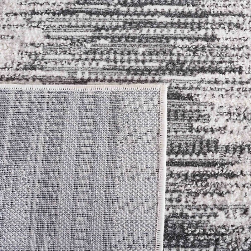 Charcoal & White Abstract Bohemian Area Rug