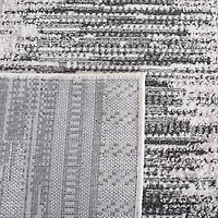 Charcoal & White Abstract Bohemian Area Rug