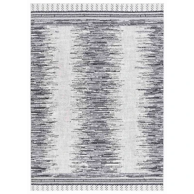 Charcoal & White Abstract Bohemian Area Rug