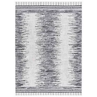 Charcoal & White Abstract Bohemian Area Rug