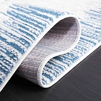 Blue & White Abstract Bohemian Runner, 2x8