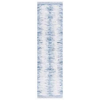 Blue & White Abstract Bohemian Runner, 2x8