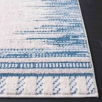Blue & White Abstract Bohemian Area Rug