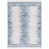 Blue & White Abstract Bohemian Area Rug