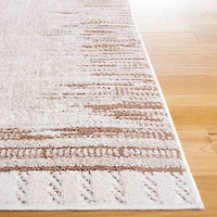 Taupe & White Abstract Bohemian Runner, 2x8