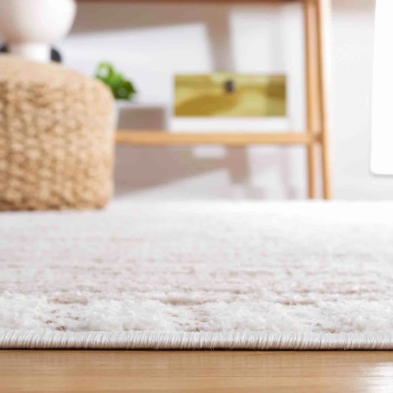 Taupe & White Abstract Bohemian Runner, 2x8