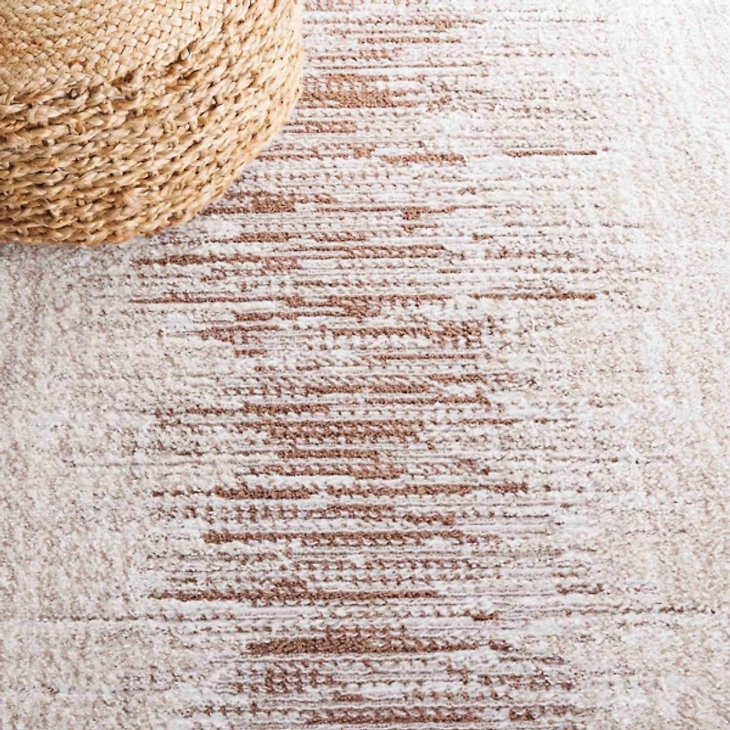 Taupe & White Abstract Bohemian Runner, 2x8