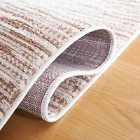 Taupe & White Abstract Bohemian Area Rug