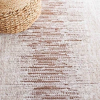 Taupe & White Abstract Bohemian Area Rug