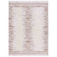 Taupe & White Abstract Bohemian Area Rug