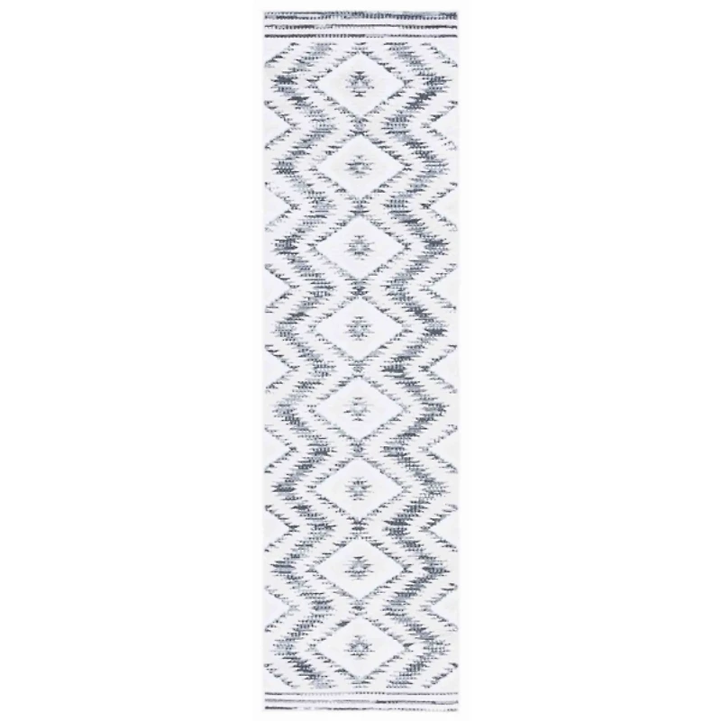 Charcoal & Ivory Sanneke Diamond Runner, 2x8
