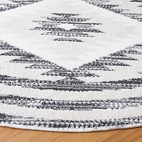 Charcoal & Ivory Sanneke Diamond Round Rug, 6x6