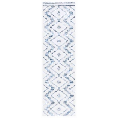 Blue & Ivory Sanneke Diamond Runner, 2x8