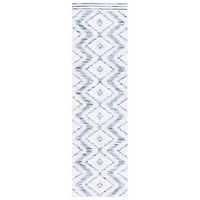 Blue & Ivory Sanneke Diamond Runner, 2x8