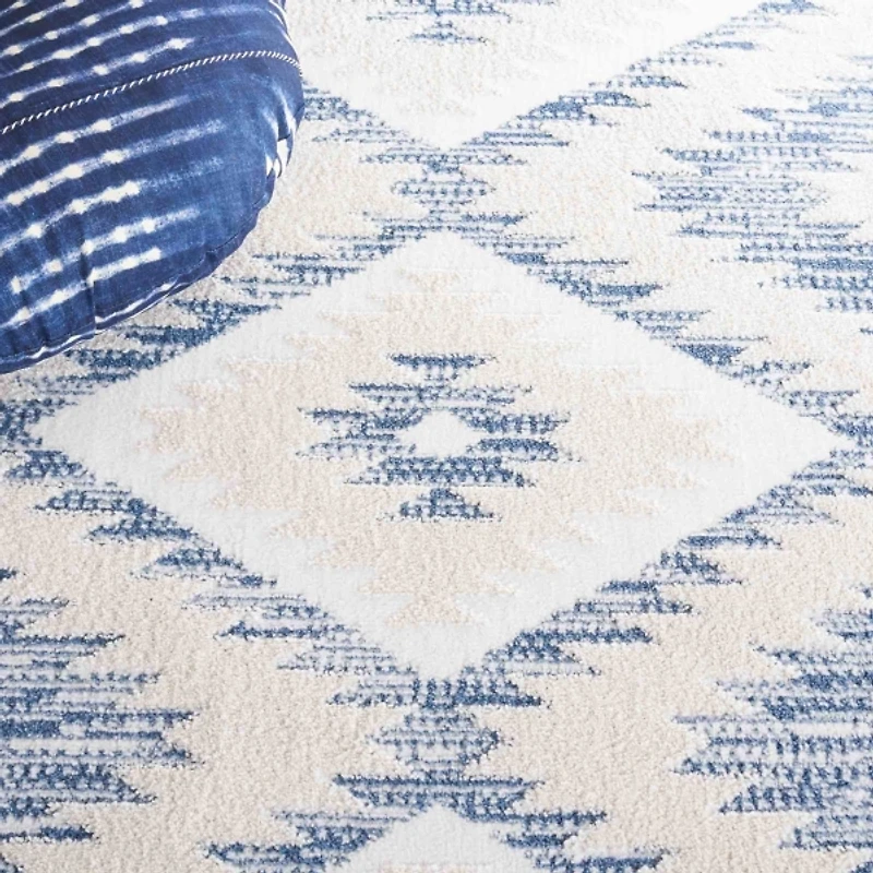 Blue & Ivory Sanneke Diamond Area Rug