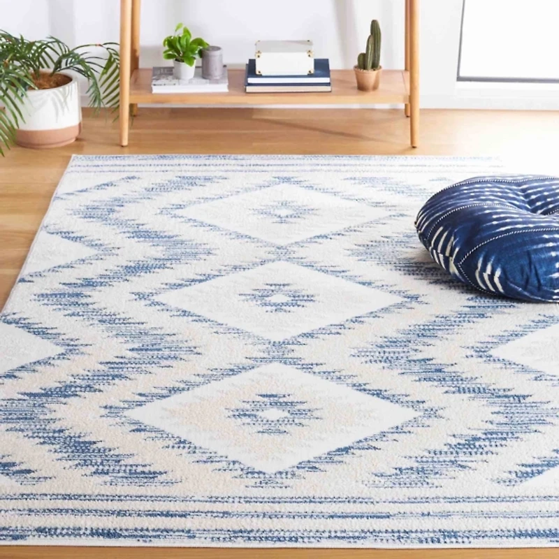 Blue & Ivory Sanneke Diamond Area Rug