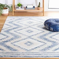 Blue & Ivory Sanneke Diamond Area Rug