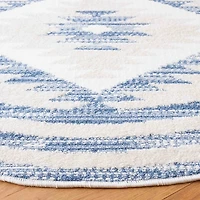 Blue & Ivory Sanneke Diamond Round Rug, 6x6