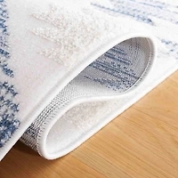 Blue & Ivory Sanneke Diamond Square Rug, 6x6