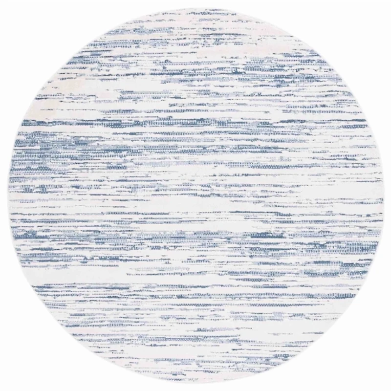 Blue & Ivory Cherine Bohemian Round Rug, 6x6