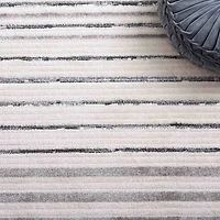 Ivory & Gray Gorete Geometric Runner, 2x8