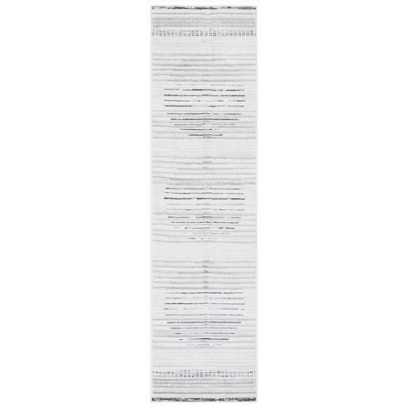 Ivory & Gray Gorete Geometric Runner, 2x8