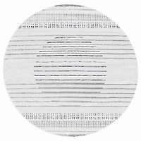 Ivory & Gray Gorete Geometric Round Rug, 6x6