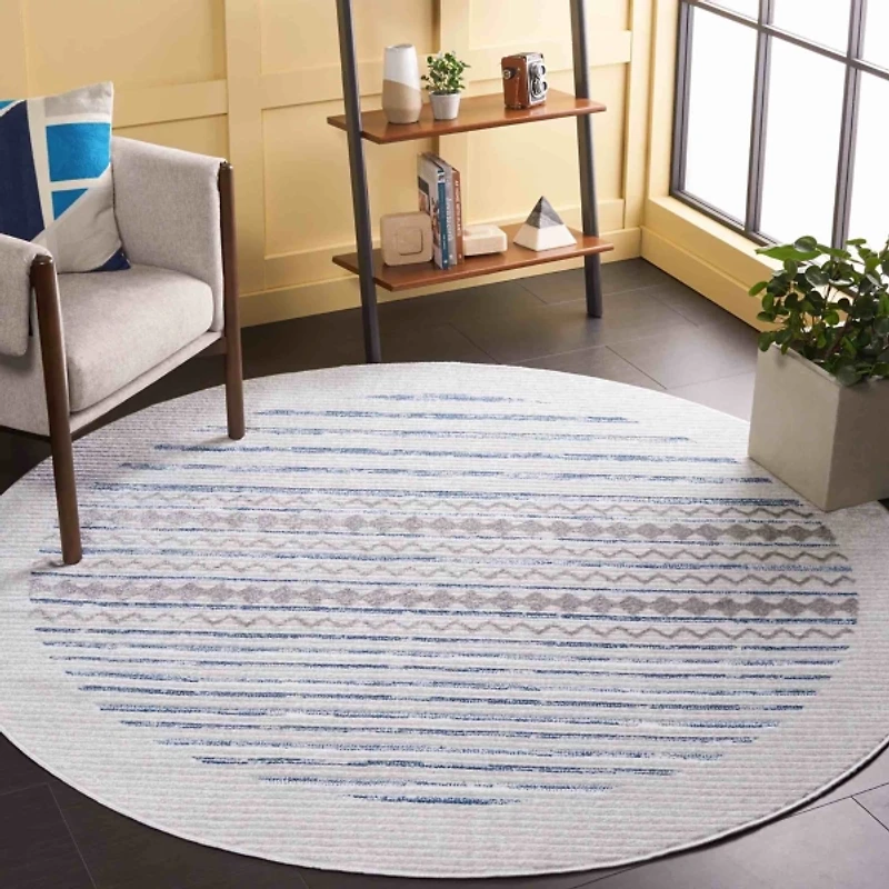 Ivory & Albert Geometric Round Rug