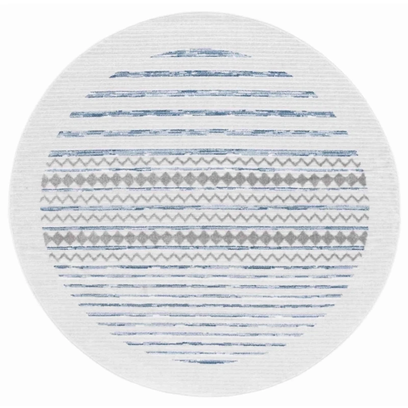 Ivory & Albert Geometric Round Rug