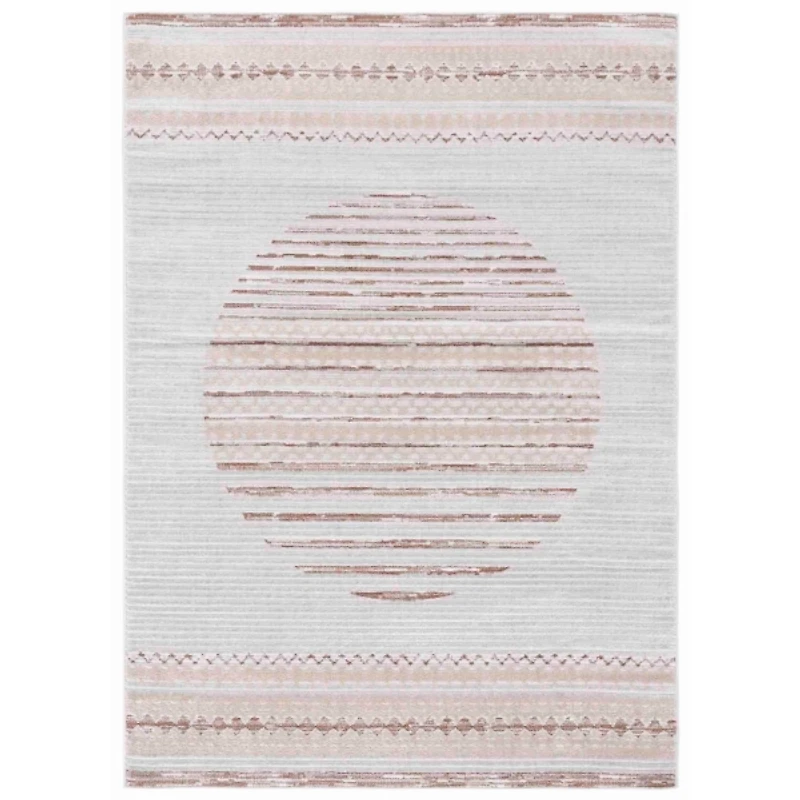 Ivory & Brown Albert Geometric Area Rug