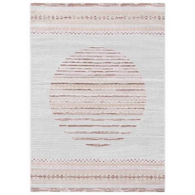 Ivory & Brown Albert Geometric Area Rug